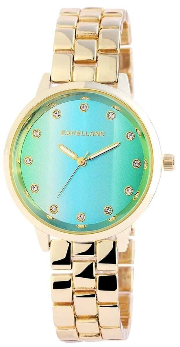 EXCELLANC Dameshorloge metaal Crystal-Besatz