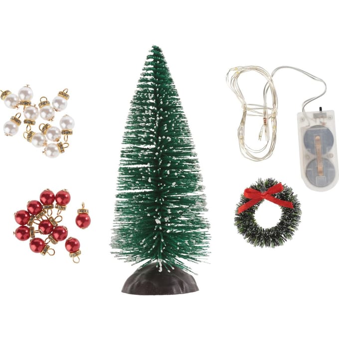 Kabouter set "Verlichte kerstboom & kerstboomkrans"