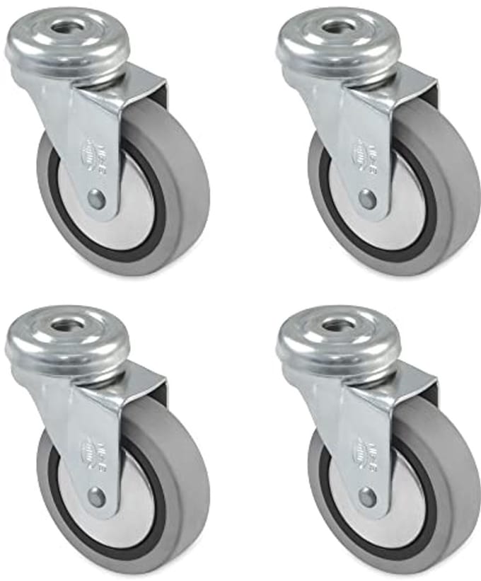 Meubelwielen 60 mm met Kogellagers en Maximale Belasting van 25 kg