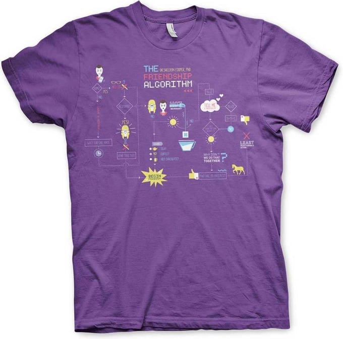 The Big Bang Theory Heren Tshirt -2XL- The Friendship Minions Algorithm Paars