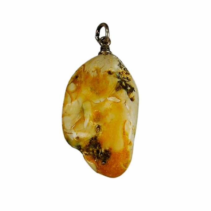 Pendentif ambre miel - Bijoux en ambre de la Baltique beige
