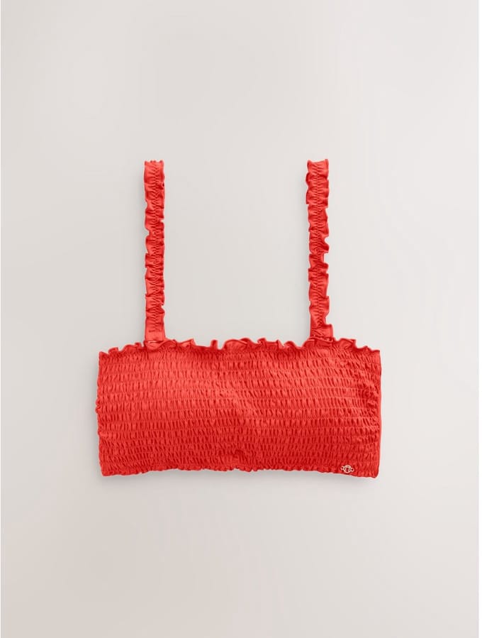 Next - Dames - Gesmokte bandeaubikinitop - Rood