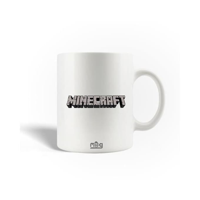 Mug en Céramique - Minecraft - Logo - 30cl - Compatible Lave-Vaisselle - Blanc