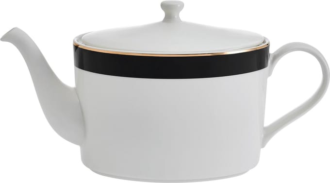 Mikasa - Theepot - Luxe Deco - China - Zwart Wit Goud - 4 Kops - 1.1L