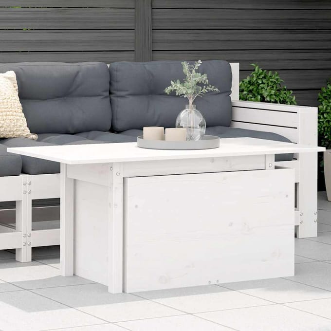 vidaXL - Tuintafel - 100x50x75 - cm - massief - grenenhout - wit