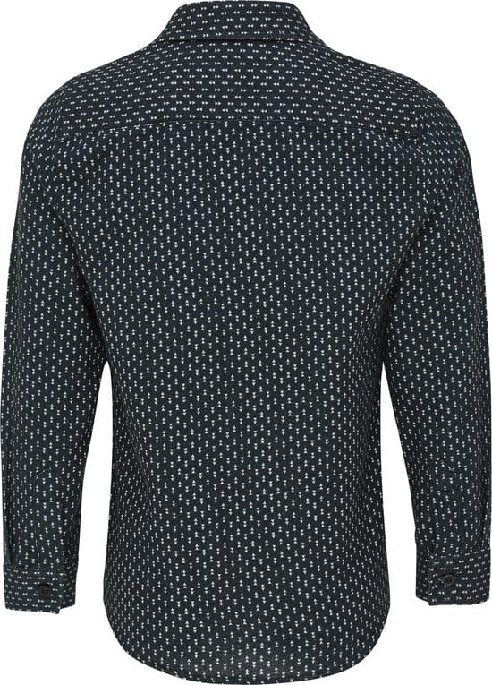 Mexx - -maat 110 - Jongens Overhemd-Blauw print