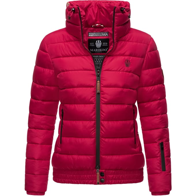 Marikoo dames gewatteerde jas Poisen met hoge kraag & teddyfleece zakken