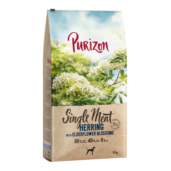 Purizon Single Meat Haring met Vlierbloesem - Dubbelpak: 2 x 12kg