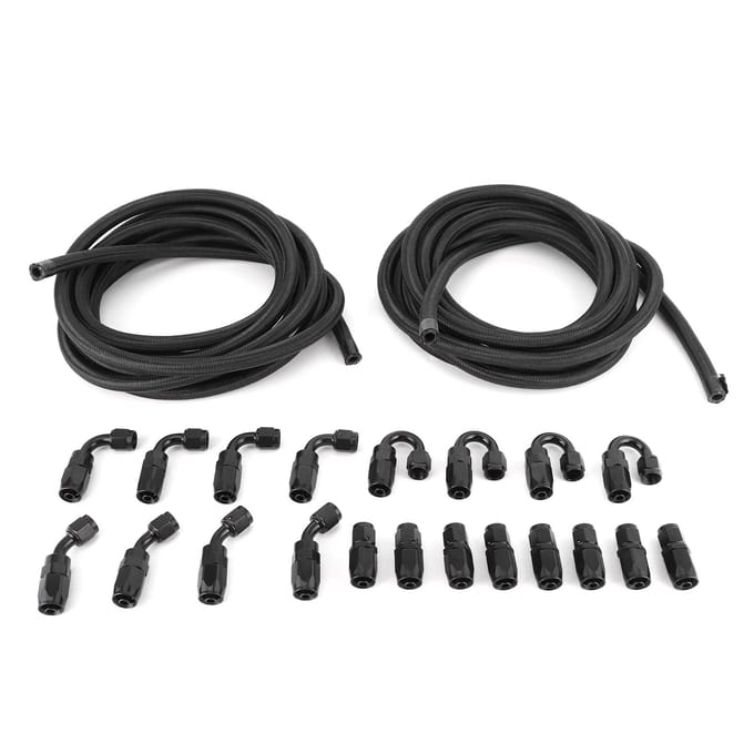 2 stuks 5m 16.4ft AN6 Brandstofleiding Slang met Slangadapter Eindset Universeel Accessoire voor Auto
