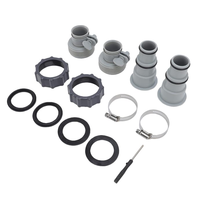 Filterpomp Slangadapter ABS Hittebestendig 1.251.5in Zwembadfilterpomp Slangconnector gray