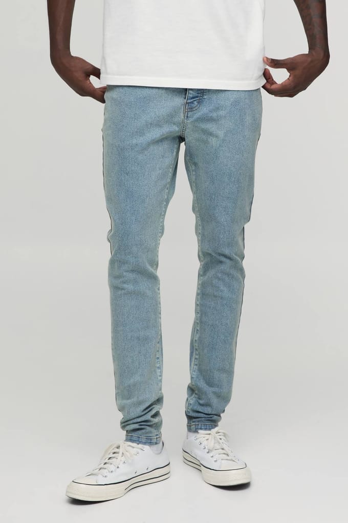 Essential Skinny Fit Stretch Washed Jeans | Stonewash | Size 54R