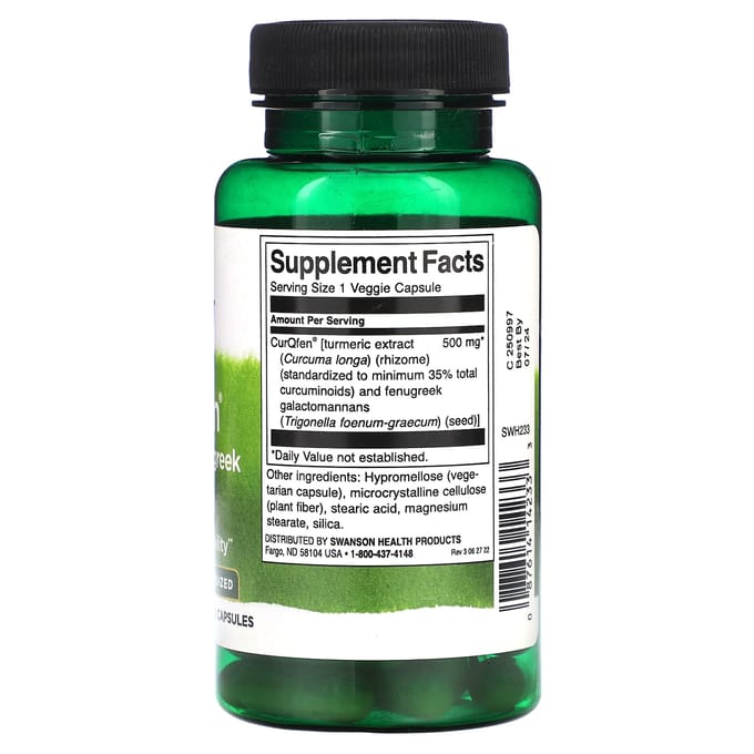 Curqfen Curcumine/Horopha Complex, Gestandaardiseerd, 500 mg, 60 Veggie Capsules