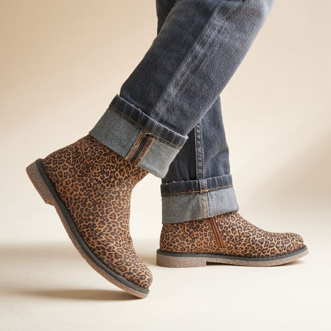 Muyters Leopard Enkellaarsjes bruin Suede - Maat 30 - Kinderschoenen