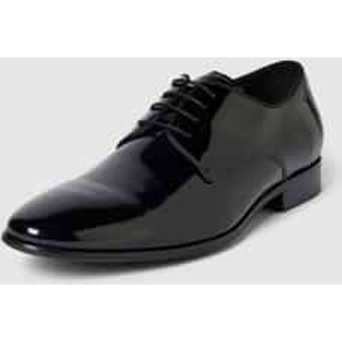 Derby schoenen van leer met vetersluiting, model 'SILVANO'
