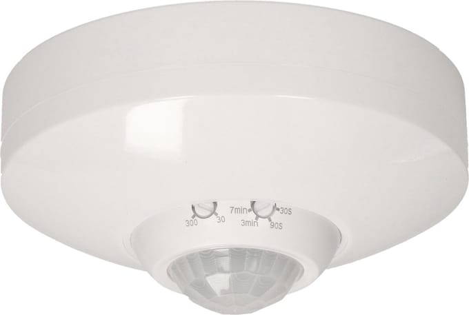 Bewegingssensor voor lamp binnen - Pir bewegingsmelder inbouw - Doorgangsmelder 360° - Motion sensor 2000 Lux - Wit