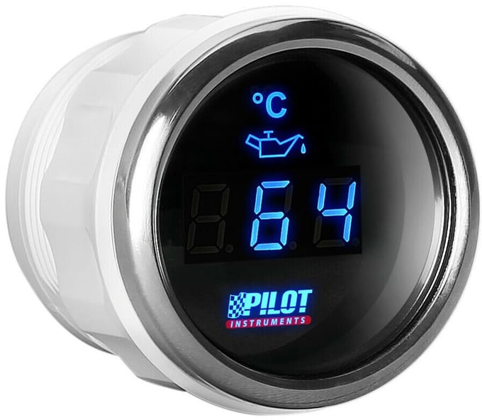 Zwarte digitale olietemperatuur meter - 52mm