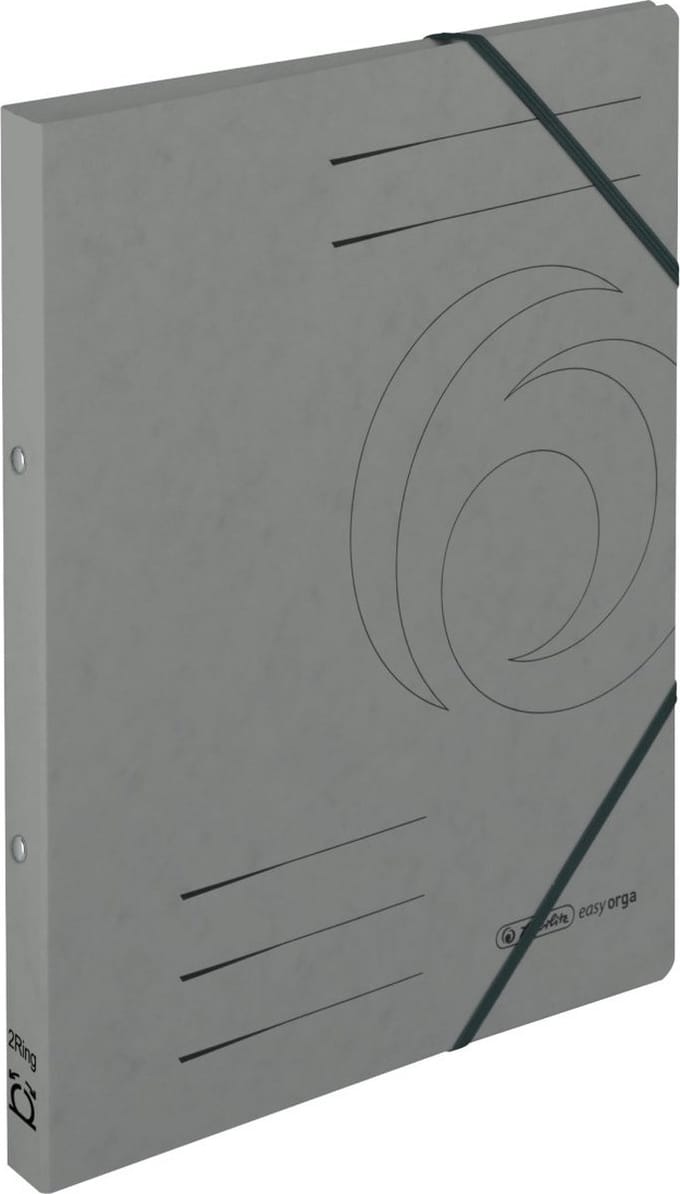 5 x Herlitz ringmap met elastoband - A4 - Karton Grijs - 50019434
