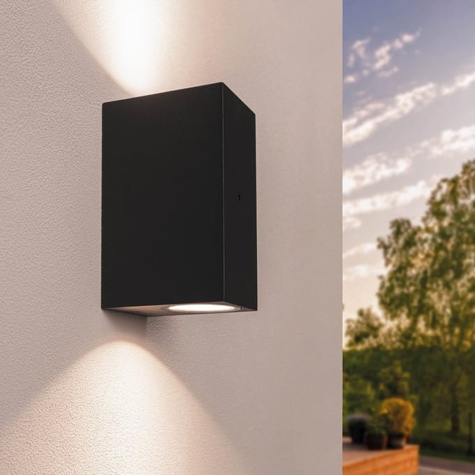 Ledvion - LED Wandlamp Incl. Sensor - 2700K - 3W - IP54 - Dimbaar - Zwart - Licht