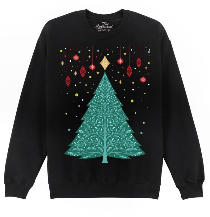 Kerstboom Christmas Night Vintage Tree The Coloured House Sweater S