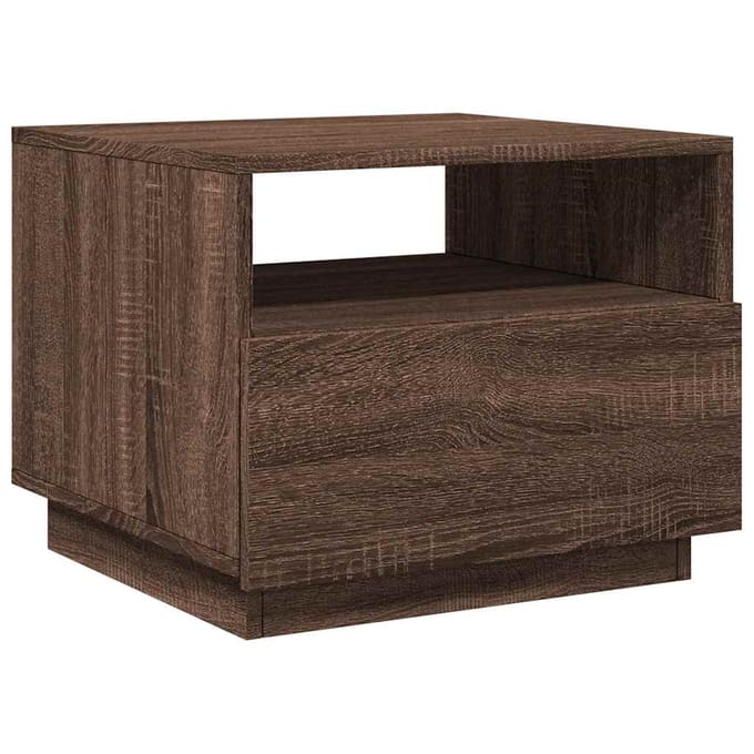 vidaXL - Salontafel - met - LED-verlichting - 50x49x40 - cm - bruin - eikenkleur