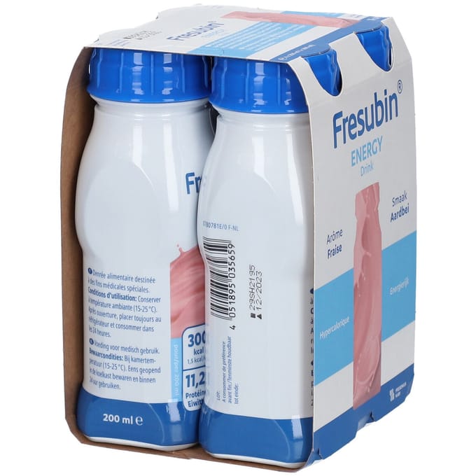 Fresubin Energy Drink Aardbei 4x200 Drinkbare oplossing