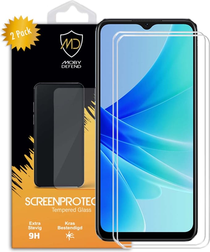 2-Pack MobyDefend Screenprotectors - Geschikt voor Oppo A57 / A57s / A77 - Case-Friendly Screensavers - Gehard Glas