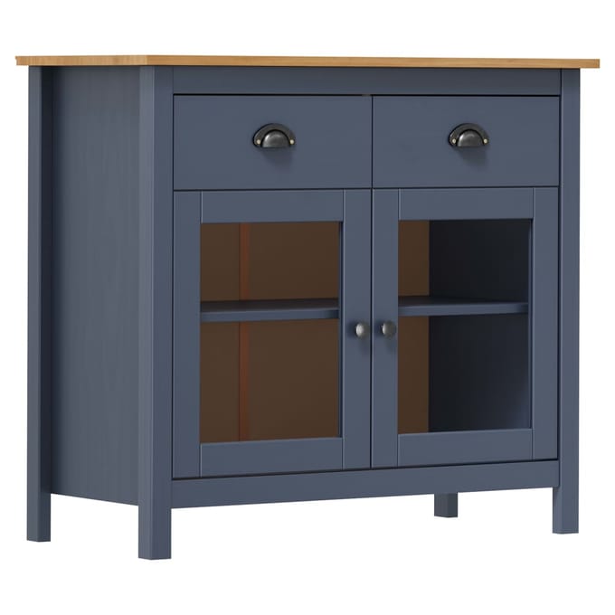 vidaXL - Dressoir - Hill - Range - 90x40x80 - cm - massief - grenenhout - grijs