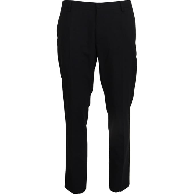 Dolce & Gabbana Grijze Wollen Stretch Formele Slim Fit Herenpants