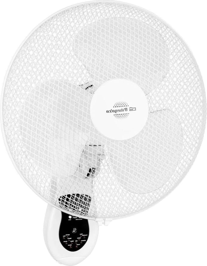 Wall Fan Remote Control 3 Levels Multi-Rotatable Headboard Timer 40 W Plastic - Orbegozo WF0242