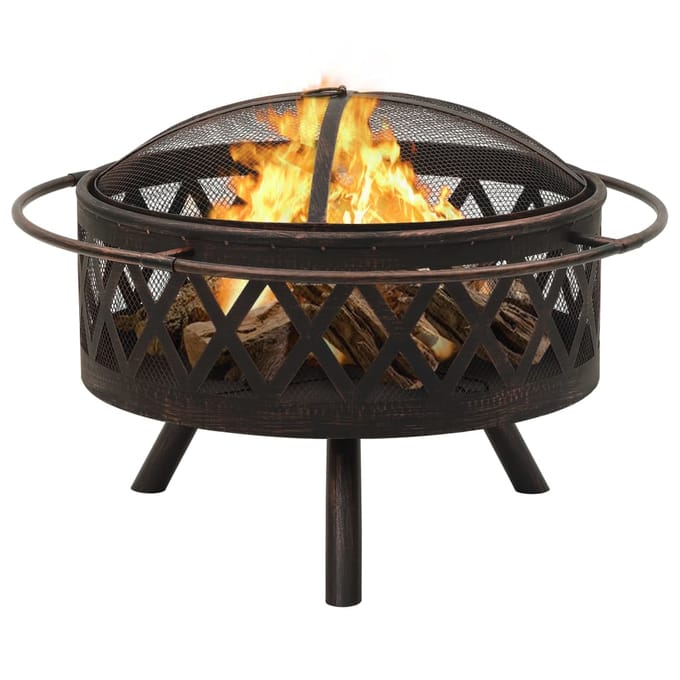 vidaXL - Vuurplaats - met - pook - XXL - 76 - cm - staal