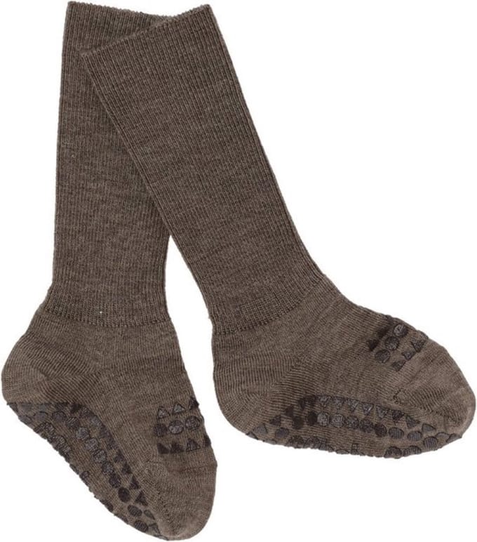 GoBabyGo - Wollen Sokken - Sokken - Brown Melange 3-4y (EU 27/30)