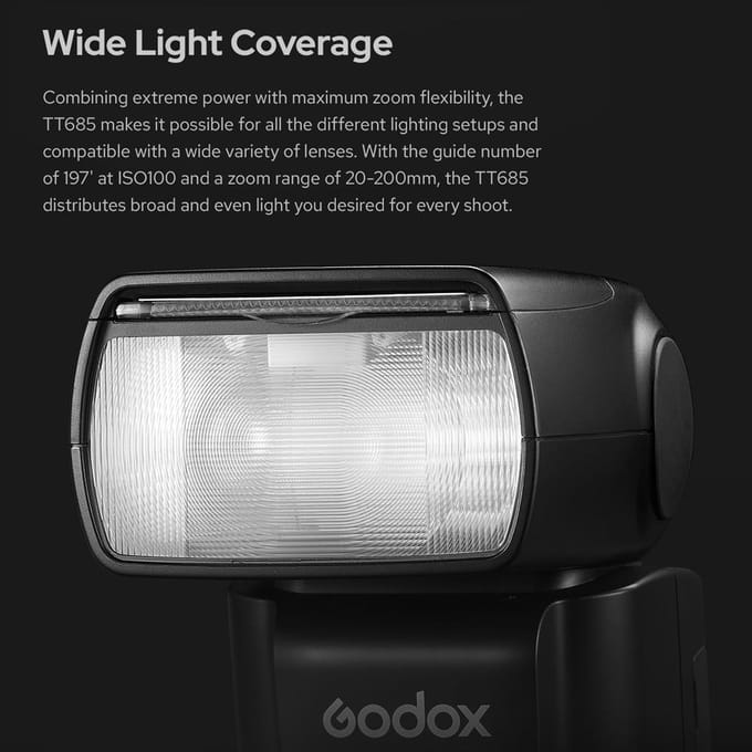 Godox Thinklite TT685IIS TTL flitser op camera 2.4G Wirelss X-systeemflitser GN60 hoge snelheid zwart