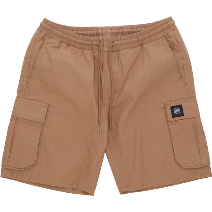 Korte broek heren katoen ripstop cargo easyshorts beige