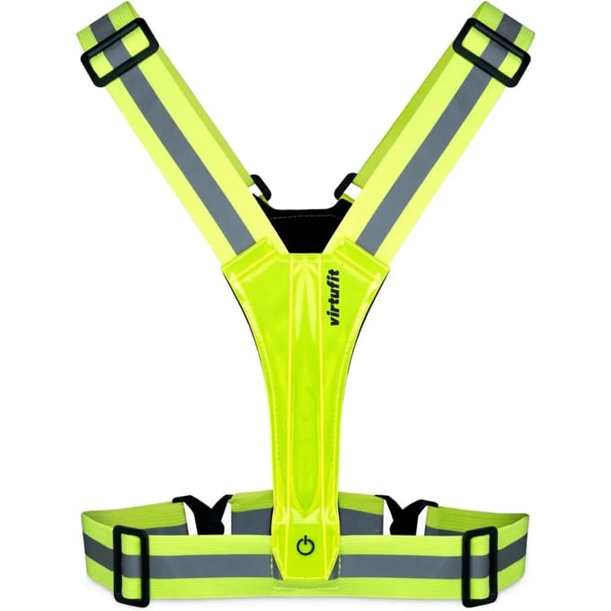 VirtuFit Reflecterend Hardloopvest met LED - Hardloop Verlichting - Geel - Hardloophesje - Veiligheidsvest