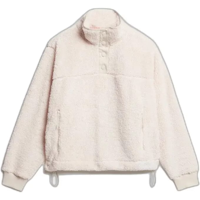 Superdry Trui Super Soft Half Zip W2012372a Rice White Dames Maat - L
