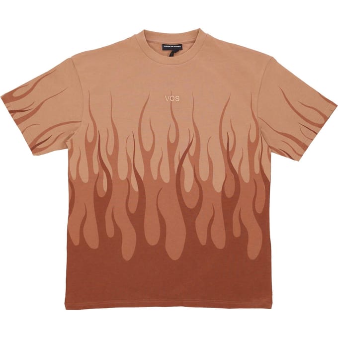 Double Flame Tee Terracotta heren-T-shirt