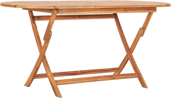 Tuintafel Inklapbaar - Eettafel Massief Hout - Buiten Eten - Ruimtebesparend Ontwerp - 160 x 80 x 75 cm