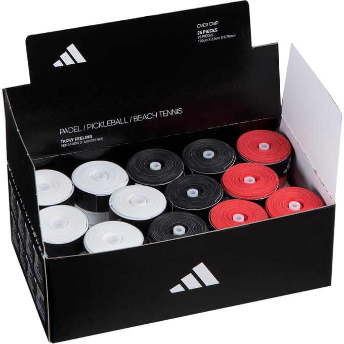 Adidas Box (25X) Padel Overgrip - Wit / Zwart / Rood | Maat: UNI