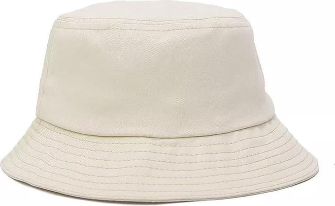 Bucket Hat Beige Wit Maat M/L Unisex Zonnehoed Hoedje UV