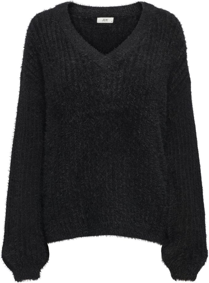 Jacqueline de Yong Trui Jdyjola Structure L/s V-neck Pull K 15328348 Black Dames Maat - M