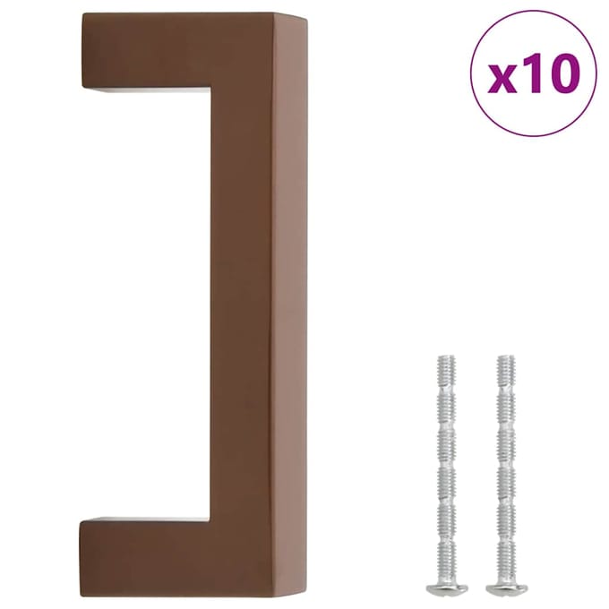vidaXL - Handvatten - 10 - st - 96 - mm - roestvrij - staal - bronskleurig