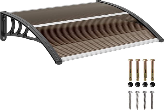 Robuuste Deurluifel Overkapping 100 x 80 cm - UV-bestendig Polycarbonaat