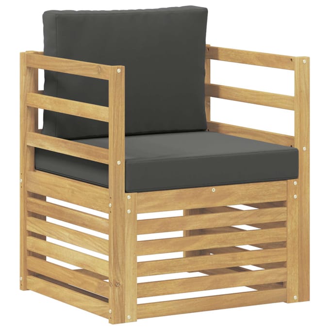 vidaXL - Buiten - bank - set - Polyester - wit - en - antracietkleurig