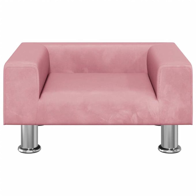 vidaXL - Kinderbank - 50x40x26,5 - cm - fluweel - roze
