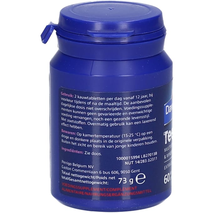 Davitamon® Teens (12>18) Multivitamines 60 Kauwtab. Aardbei – Energie, Weerstand
