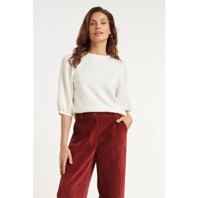 Smashed Lemon Stretch top met pofmouwen |