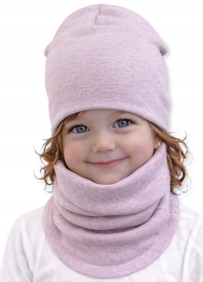 Dartomik - Kinder Set - Czapka + Komin - Fiolet - Oeko-Tex