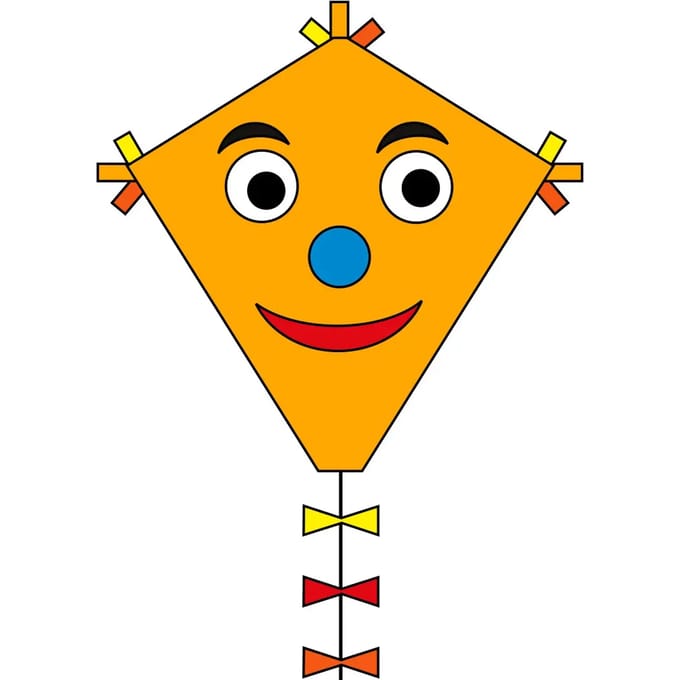 Invento Eenlijnskindervlieger Eddy Happy Face 45 X 50 Cm Oranje