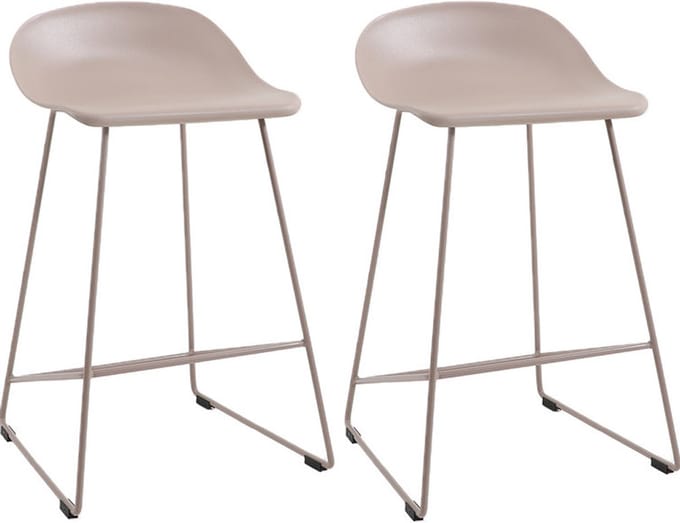 Bronx71® Scandinavische Barkruk Ellen taupe 66cm - Barkrukken set van 2 - barstoel