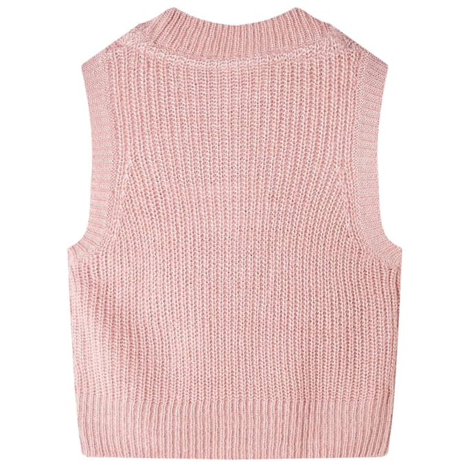 vidaXL - Kinderspencer - gebreid - 104 - lichtroze